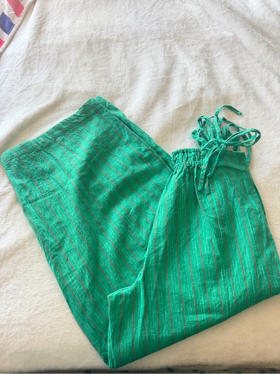 Free People Pants - Free People Wide Leg Pants in Green Stripe